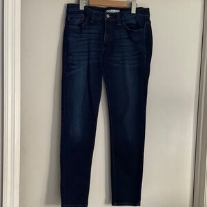 KanCan Women's Deep Indigo Straight Leg Jeans